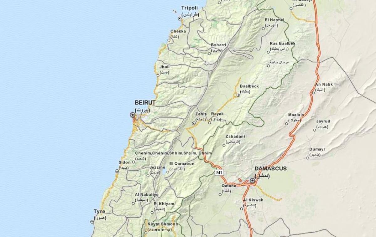 지도 gps 지도 레바논