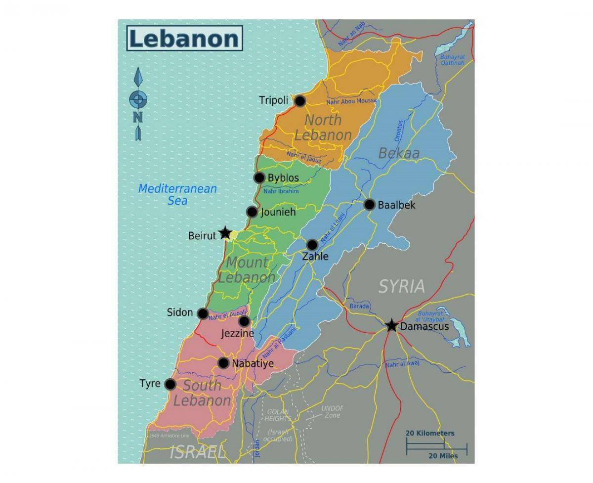 지도 관광 레바논