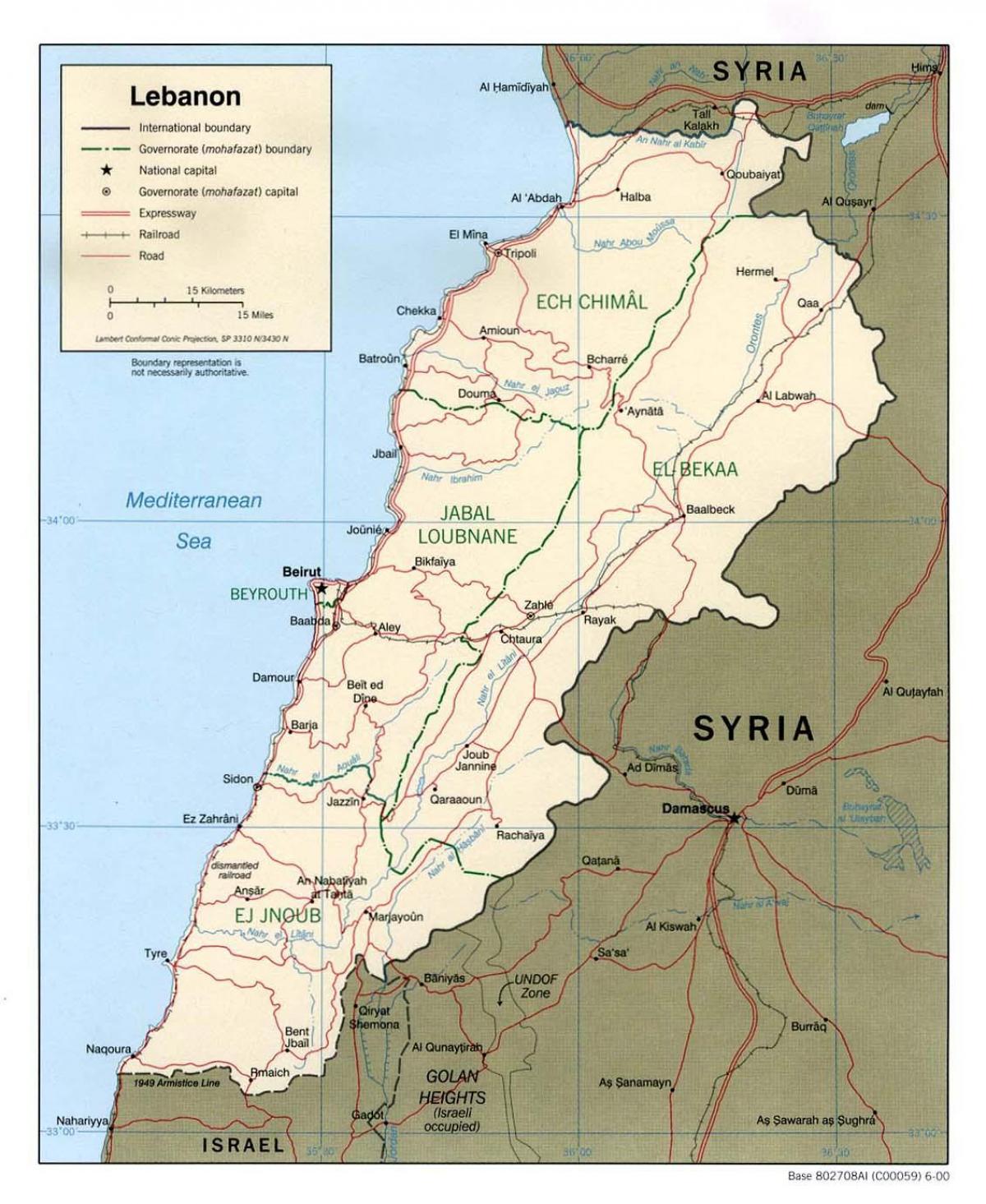 지도 레바논