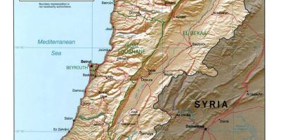 지도의 지형 레바논